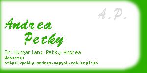 andrea petky business card